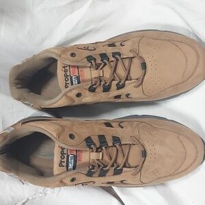 Propet Mens Stability Walker Mustard Yellow Nubuck  Walking  Sneakers New No Tag